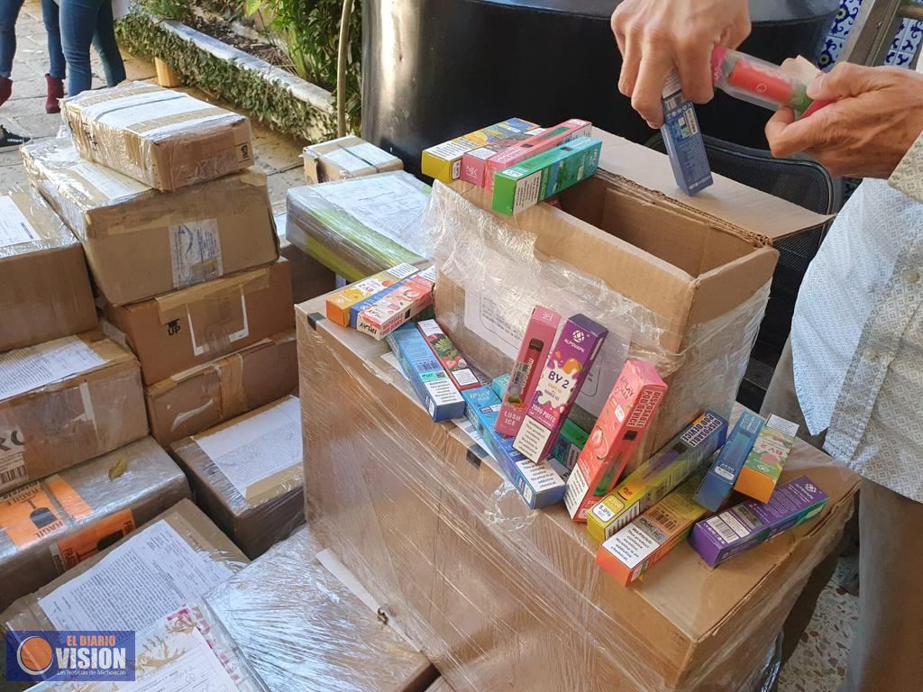 Asegura Coepris mil piezas de cigarrillos electrónicos