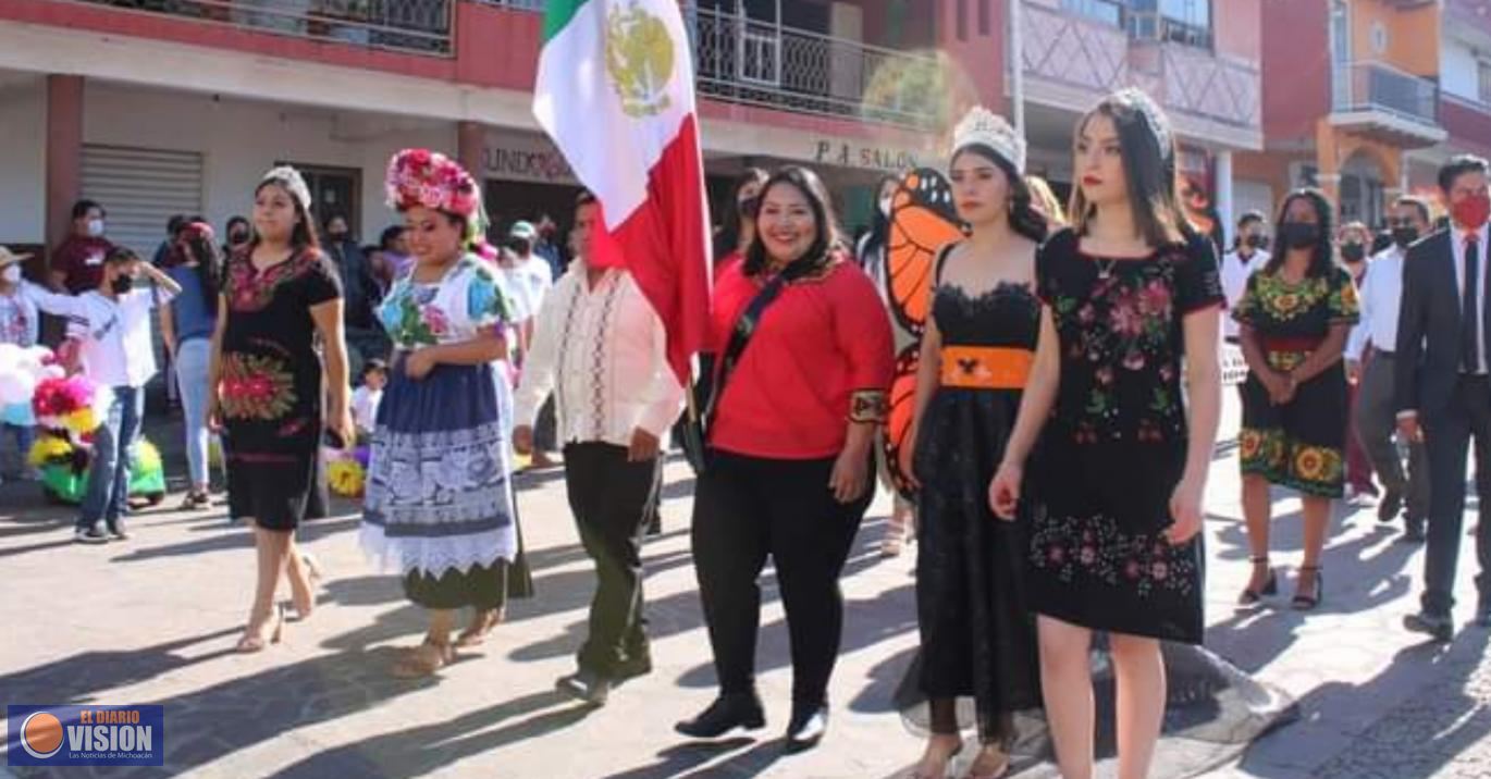 En Tingambato, realizan Desfile de la Primavera