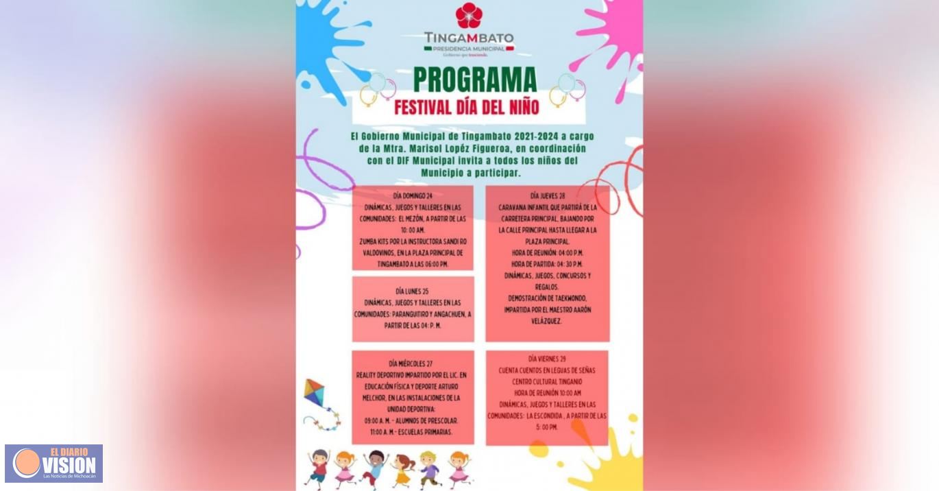 Tingambato presenta programa para el Festival del Día del Niño