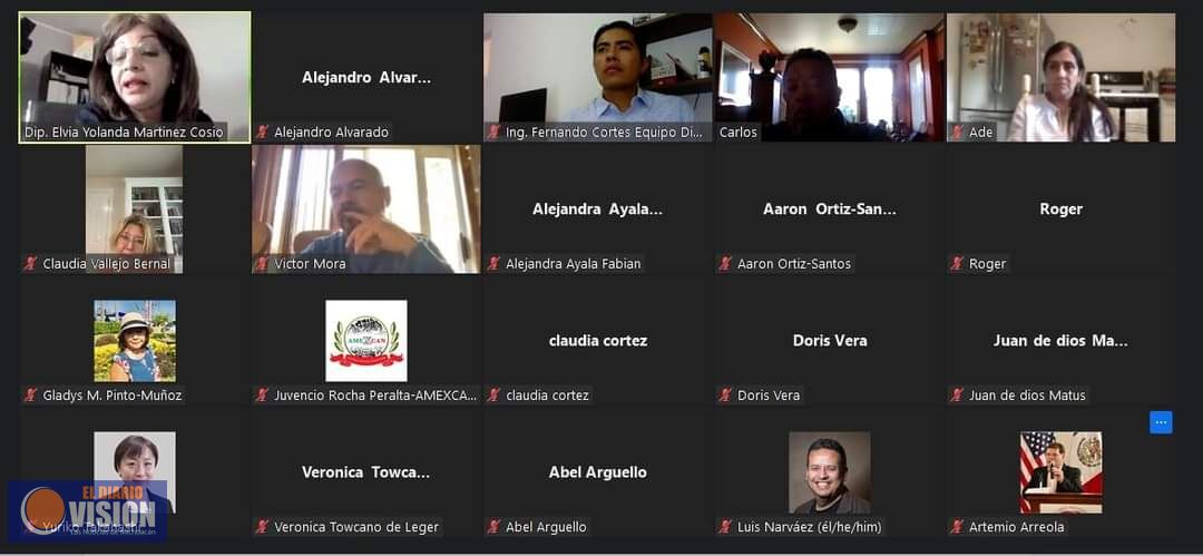 Elvia Yolanda Torres Cosío participó en la sesión del Consejo Legislativo Migrante Binacional