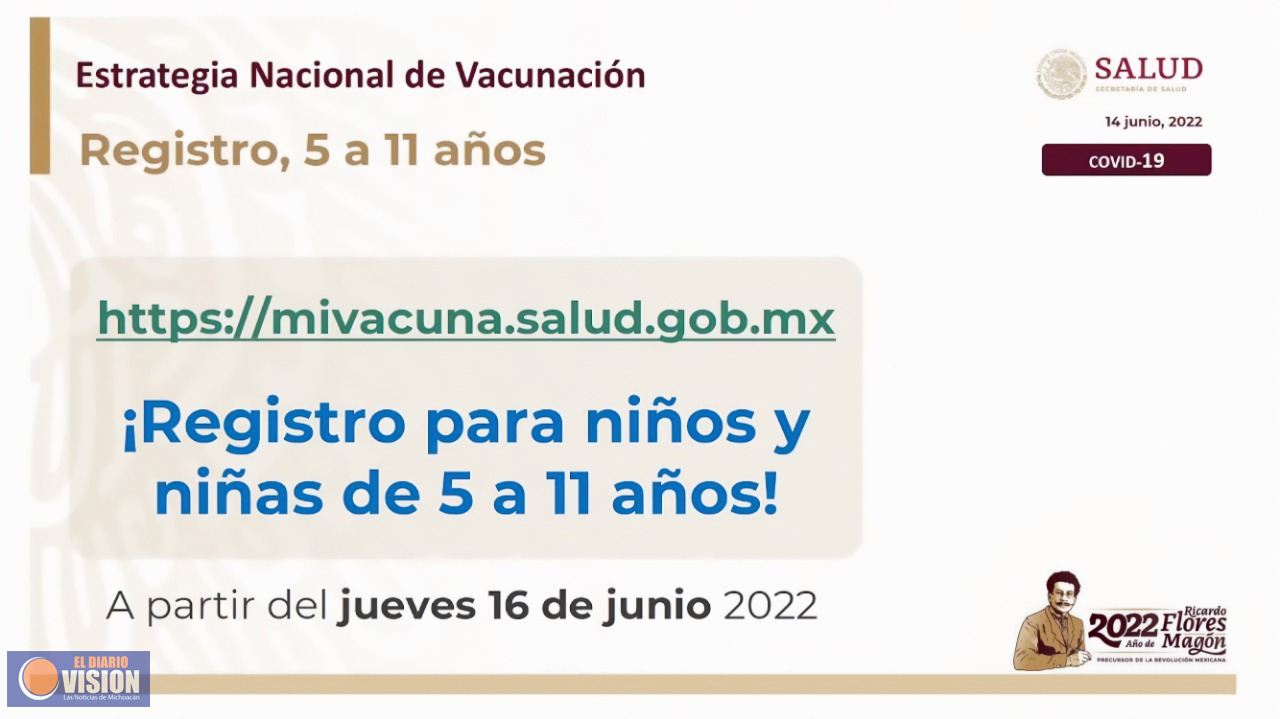 Abrirá registro para la vacunación contra COVID-19 a menores de 5 a 11 años