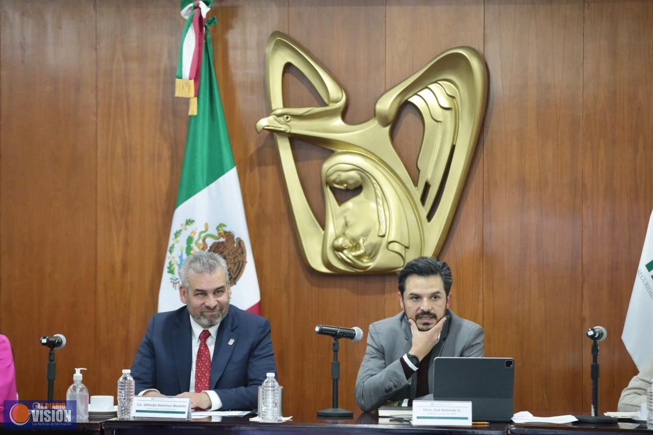 Bedolla y Zoé Robledo dan seguimiento a traslado de oficinas del IMSS a Morelia