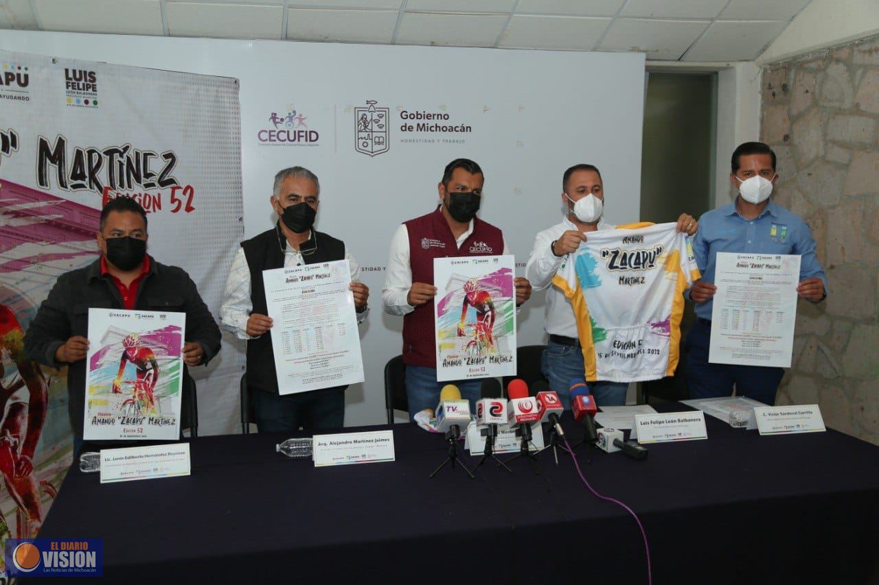 Presenta Cecufid la edición 52 de la Carrera Ciclista Amando “Zacapu” Martínez