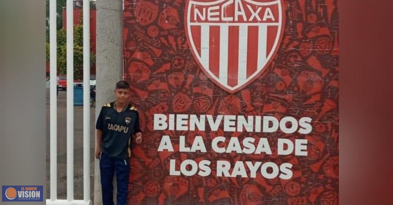 Marcos Alonso, joven zacapense jugará en las fuerzas básicas del club Necaxa 