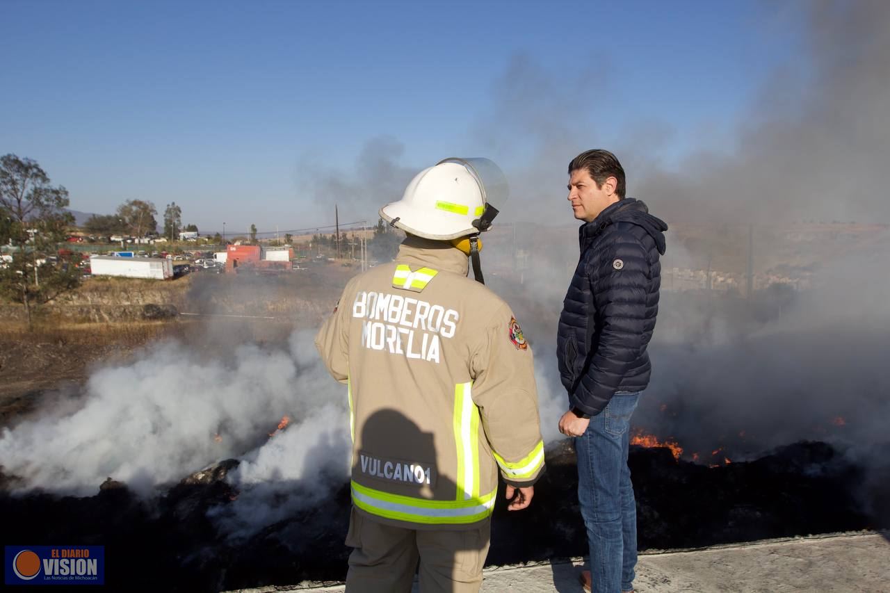 Brinda Morelia respaldo total para sofocar incendio en Tarímbaro: Alfonso Martínez