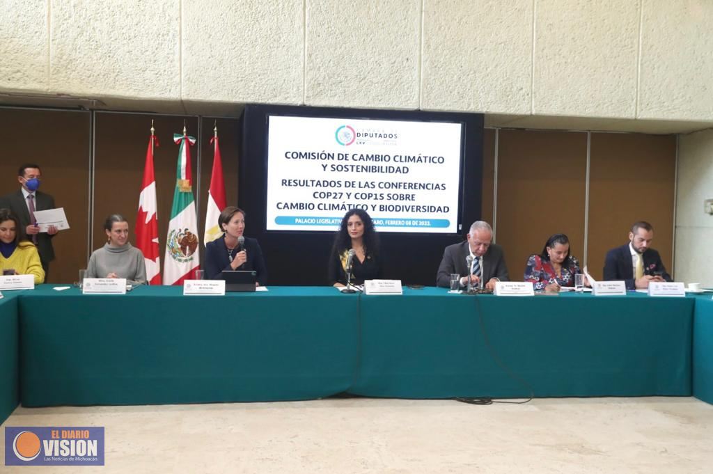 Comisión de Cambio Climático y Sostenibilidad conoce los resultados de las COP27 y COP15