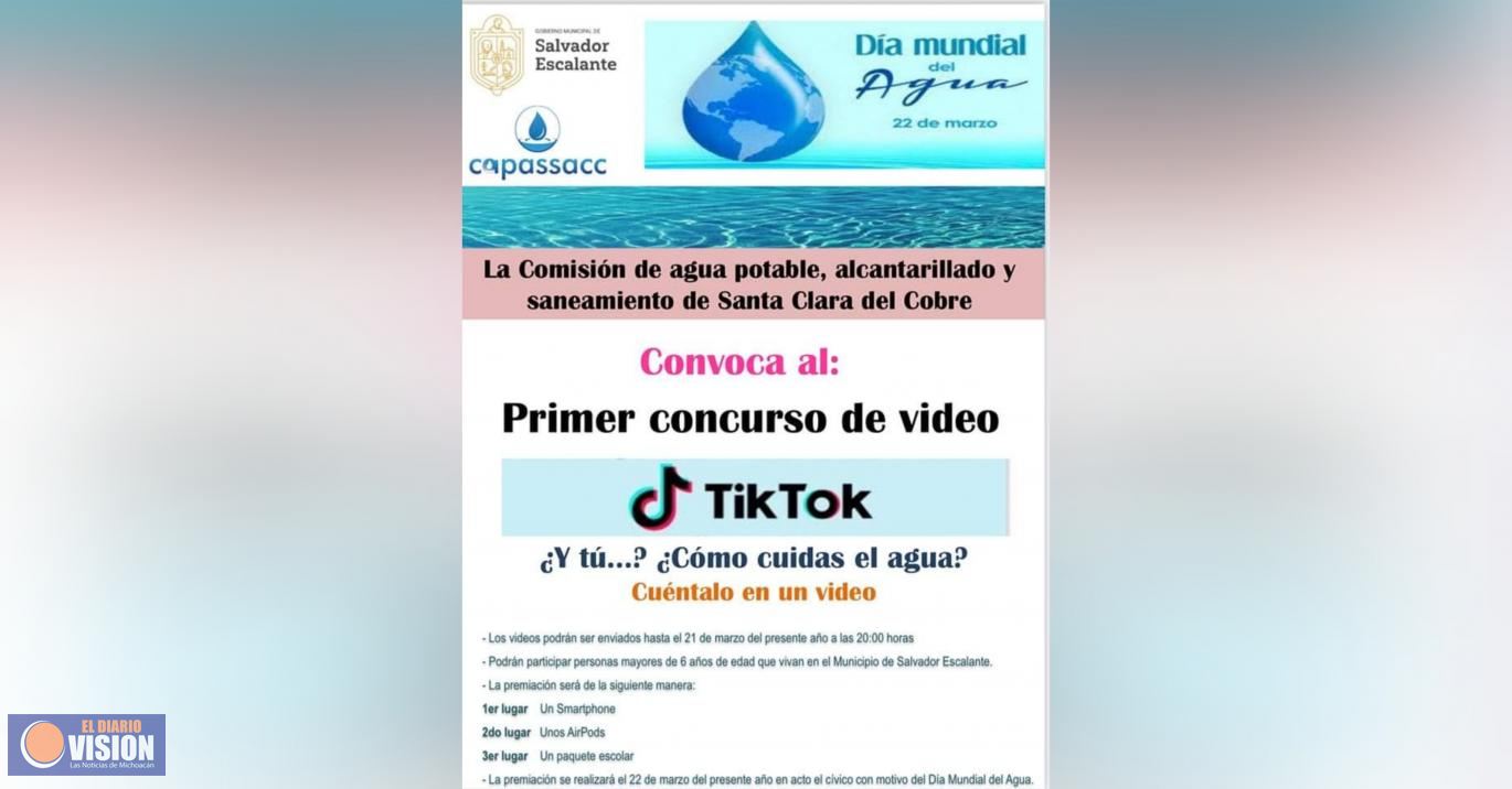 Invita Salvador Escalante a participar en concurso de Tik Tok ¿Y tú...? ¿Cómo cuidas el agua?