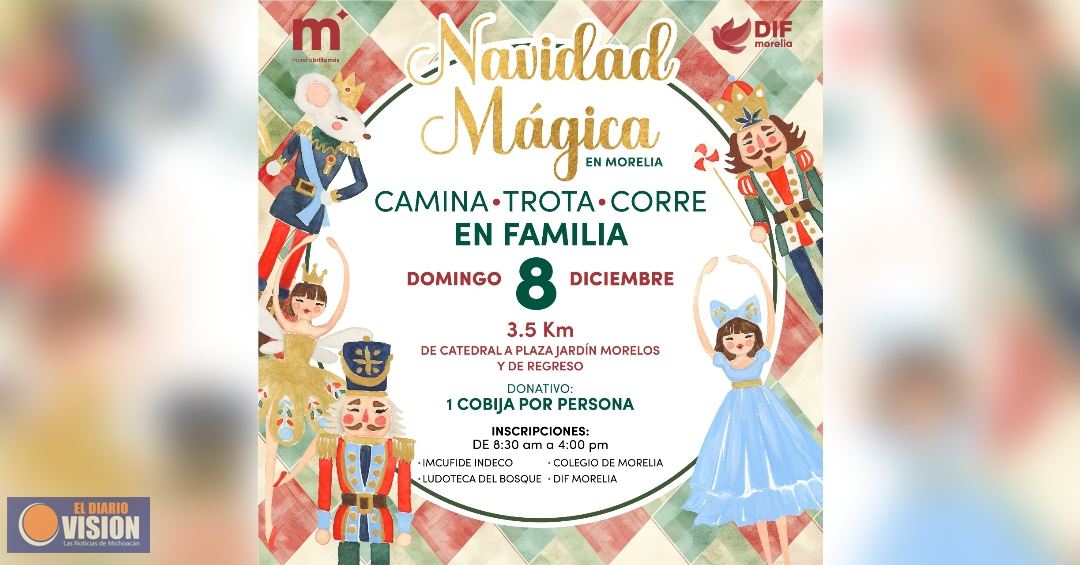 DIF Morelia invita a la Carrera Navideña Familiar 