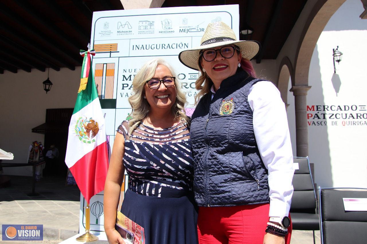 Emma Rivera Camacho celebra la inauguración del nuevo Mercado de Pátzcuaro “Vasco de Quiroga”