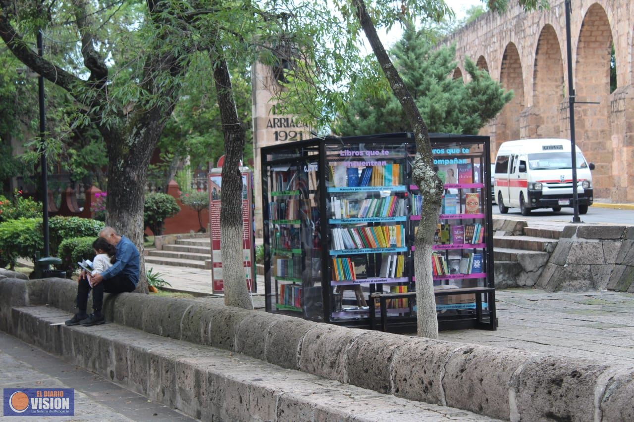 Cabinas de Lectura ‘Morelia se Lee’ superan expectativas de préstamo en exitoso arranque