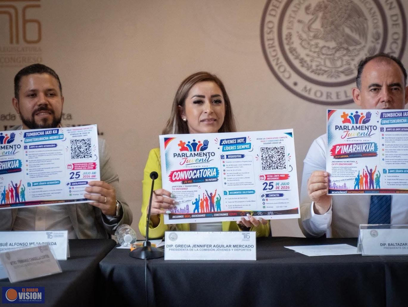 Llama Grecia Aguilar a las juventudes  para registrarse al Parlamento Juvenil Incluyente 2026