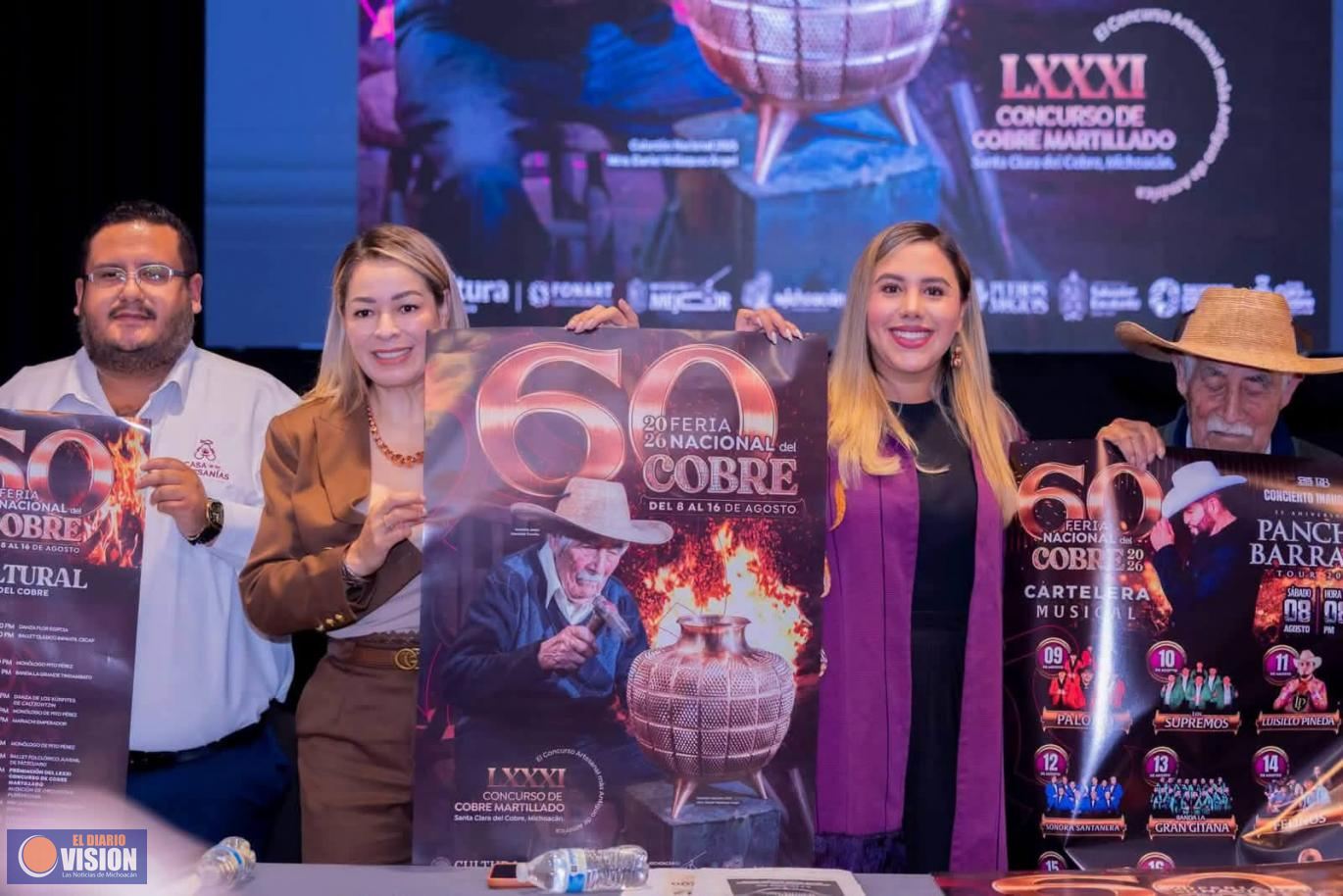 Dayana Pérez Mendoza, presenta el cartel de la Feria Nacional del Cobre