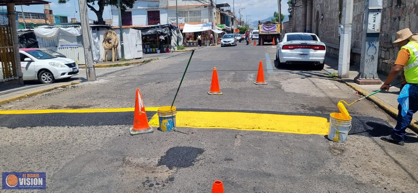 Gobierno de Morelia atiende solicitudes con balizamiento de reductores de velocidad