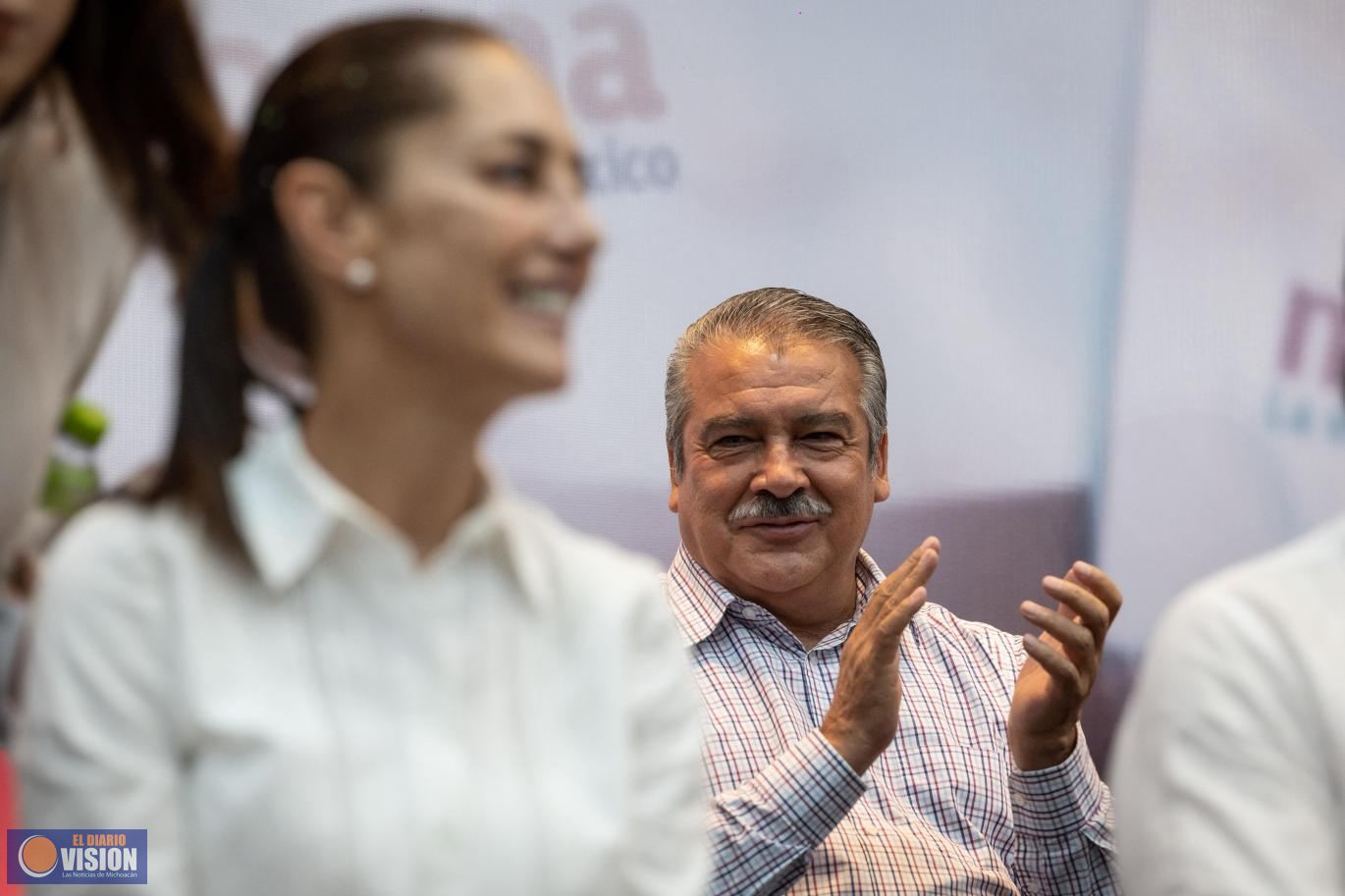 Resalta Raúl Morón logros de Claudia Sheinbaum en Michoacán 