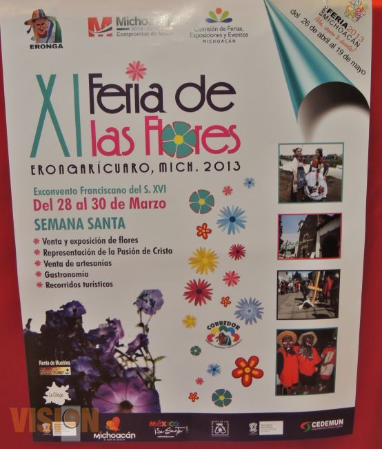 La XI Feria de la Flor en Erongaricuaro del 23 al 31 de Marzo.