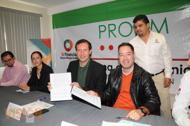 Sí financia Y Sejoven firman convenio para incrementar apoyos a jóvenes emprendedores. 