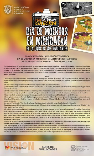 Ayuntamiento invita a participar en expo fotográfica de día de muertos.
