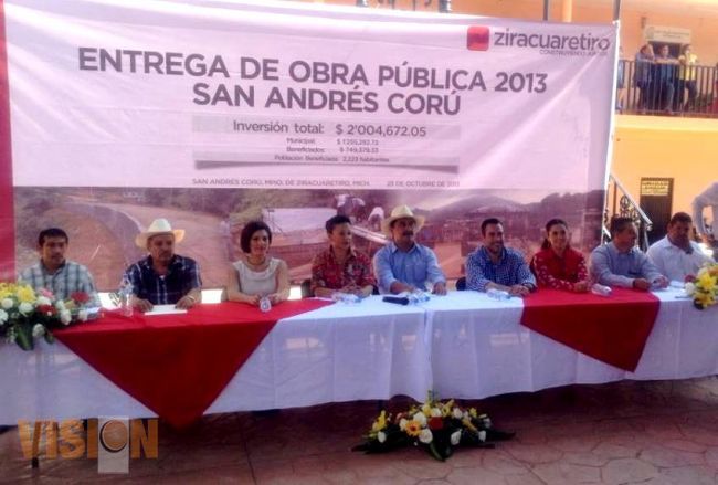 Se entregan obras en la comunidad de San Andrés Corú  por más de 2 mdp
