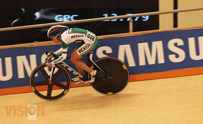 Sofía Arreola, la mejor mexicana en la Copa del Mundo de ciclismo de pista. 