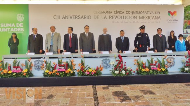 Conmemoran el CIII Aniversario de la Revolución Mexicana.