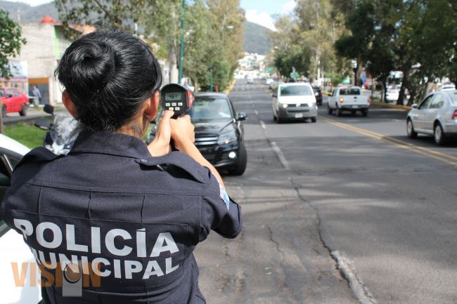 Policía Municipal implementa operativo radar en diversos puntos de la ciudad.