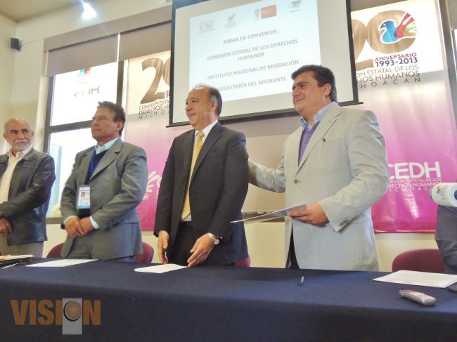 CEDH firma convenios con el Instituto Nacional de Migración (INM) y Semigrante.