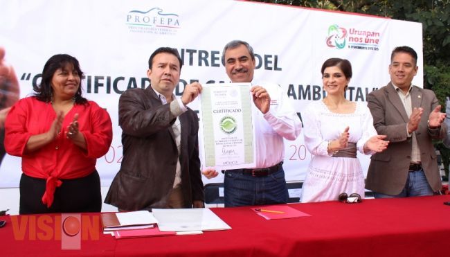 Uruapan recibió certificación de calidad ambiental de la PROFEPA