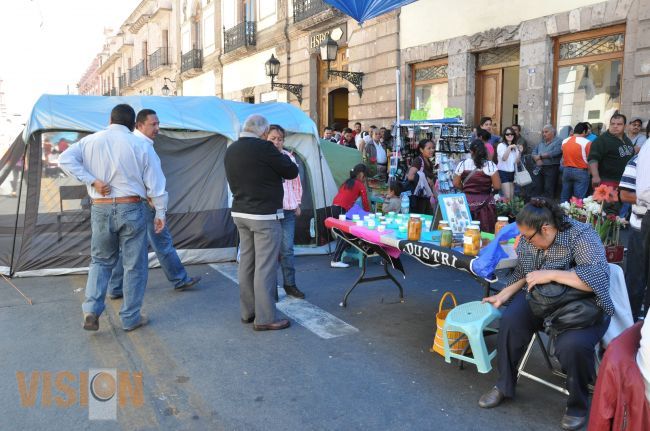 Exhorta Coordinación del Centro Histórico de Morelia al retiro de comerciantes del plantón.