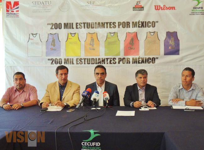 Presentan el Torneo Nacional de Baloncesto “200 mil Estudiantes por México”.