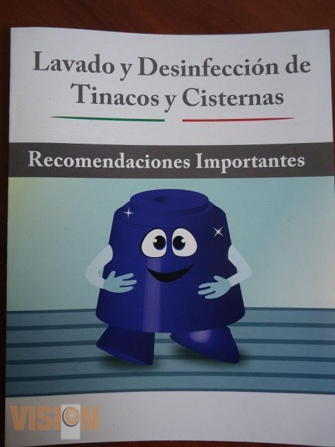La Secretaría de Salud invita a la población a lavar el tinaco y la cisterna cada 6 meses.