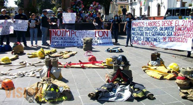 Protesta en contra del comandante de PCE en Uruapan