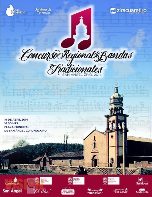 Este 19 de abril, se realizará el Concurso de Bandas de Viento en San Ángel Zurumucapio.