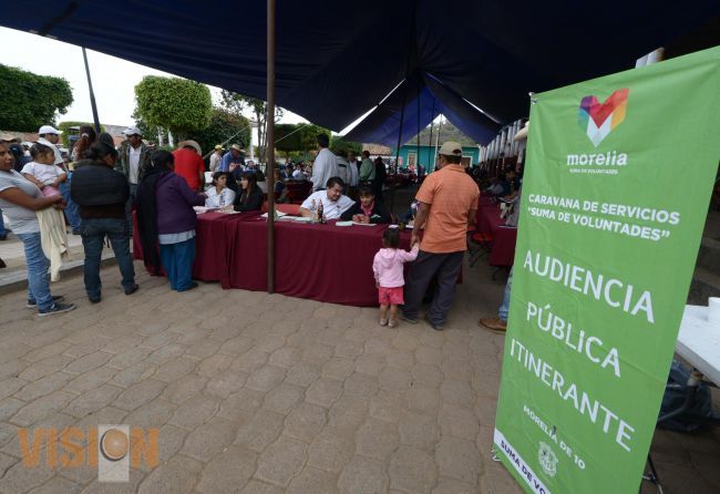 Ayuntamiento de Morelia, realizó audiencia pública en la tenencia Teremendo de los Reyes.