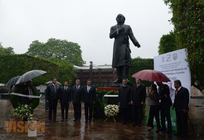 Ayuntamiento de Morelia conmemoró el 261 aniversario del natalicio de Don Miguel Hidalgo y Costilla