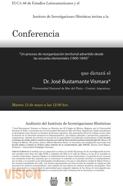 UMNSH recibirá al Doctor en Historia José Bustamante Vismara.
