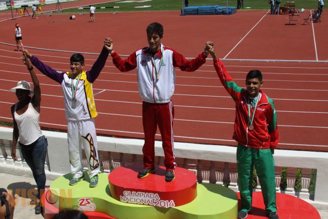 Michoacán conquistó oro y bronce en atletismo en la Olimpiada Nacional 2014.