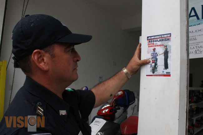 Inicia con buena respuesta el operativo vial “¿Ya Emplacaste Tu Moto?”