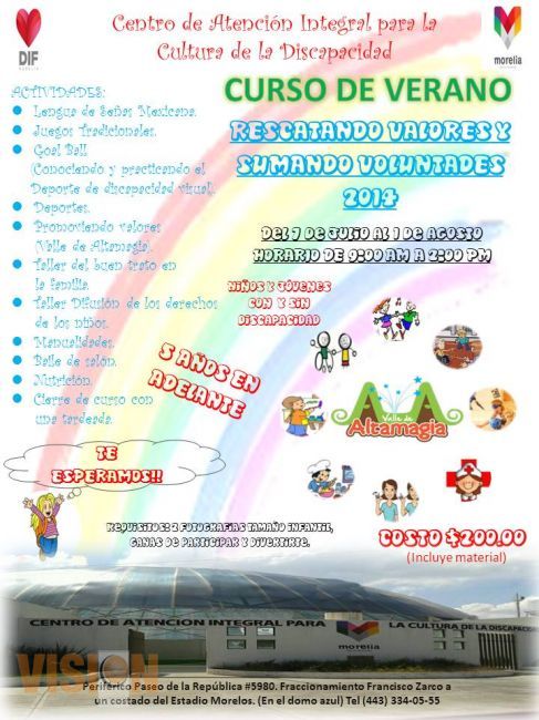 DIF Morelia invita a su curso de verano.