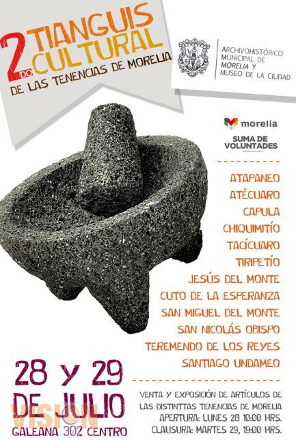 Todo listo para el segundo tianguis cultural de las Tenencias de Morelia.