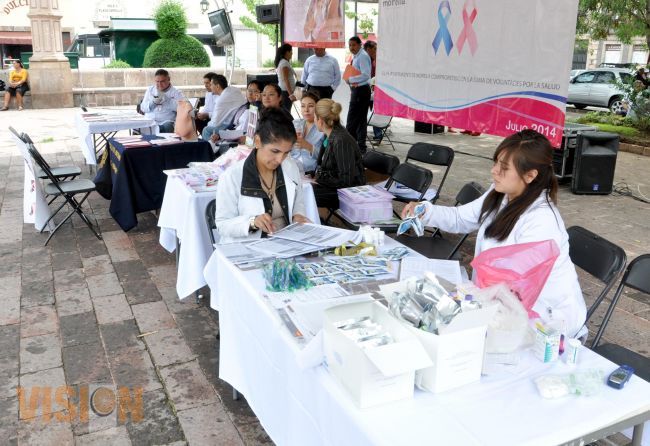 El ayuntamiento de Morelia realiza la Campaña de Prevención “Unidos Contra el Cáncer”.