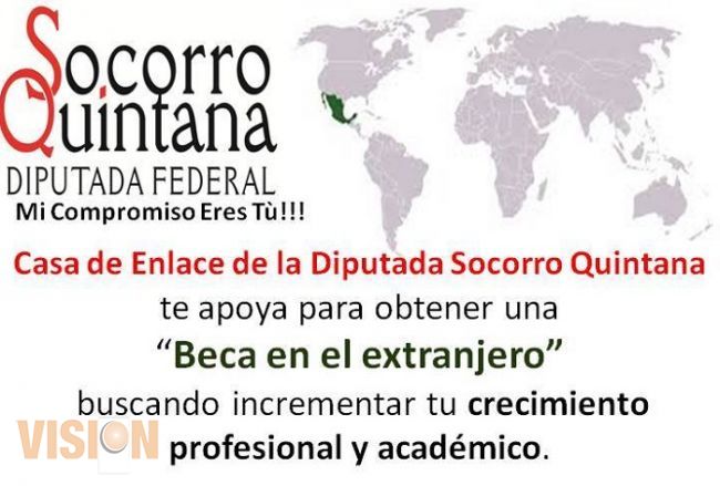 Becará la diputada Socorro Quintana a estudiantes en el extranjero 