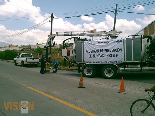 Vactor PCP trabajando en colonias de Morelia.