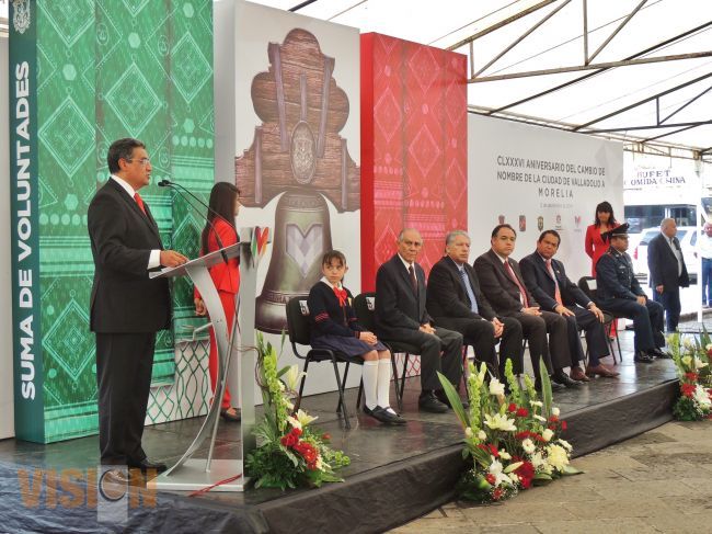 Conmemoran CLXXXVI aniversario del cambio de nombre de la ciudad de Valladolid a Morelia.