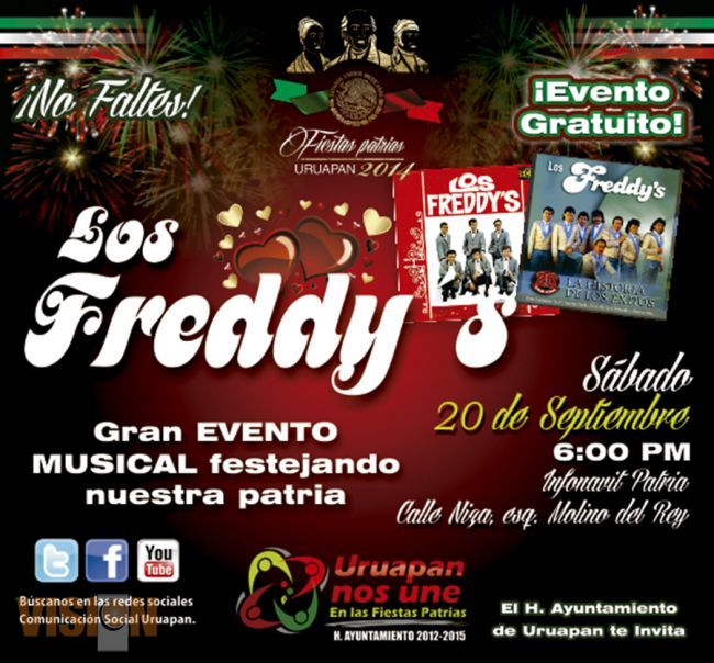 Los Freddy´s en Uruapan, en el marco de las fiestas patrias 2014