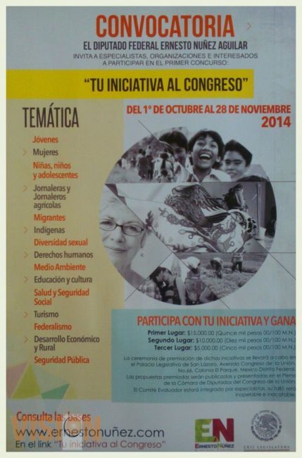 Invita el diputado Ernesto Núñez a participar en el concurso 