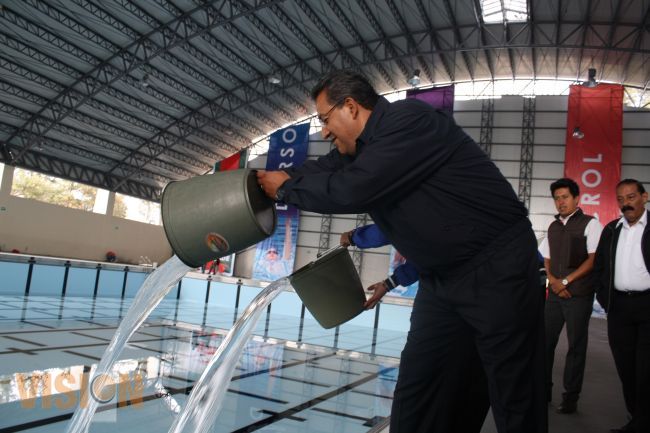 WLM, bautizó la nueva alberca del Complejo Acuático de la Unidad Deportiva Morelos-Indeco.
