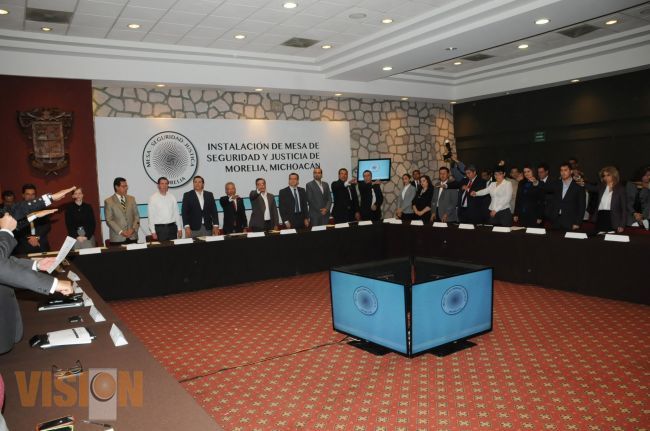 Autoridades Federales, Estatales y Municipales instalan la Mesa de Seguridad y Justicia de Morelia.