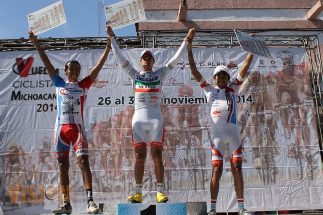 Ignacio Sarabia, el mejor en la 3ª Etapa de la Vuelta Ciclista Internacional Michoacán 2014. 