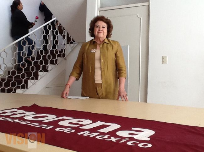María de la Luz Núñez Ramos, precandidata del partido Morena al Gobierno de Michoacán