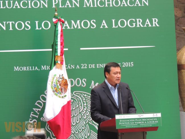 Michoacán seguirá teniendo todo el respaldo del Gobierno de la República: Osorio Chong.